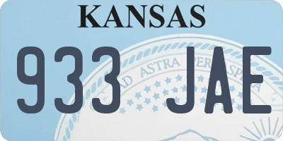 KS license plate 933JAE