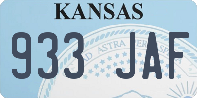 KS license plate 933JAF