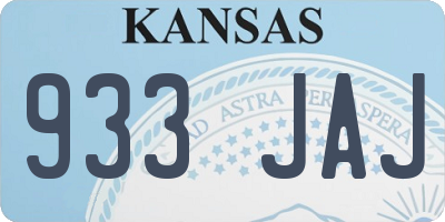 KS license plate 933JAJ