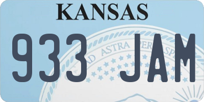 KS license plate 933JAM