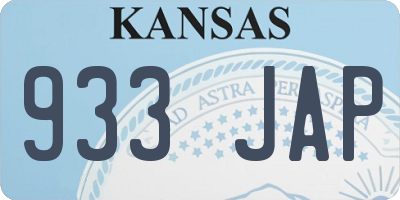 KS license plate 933JAP