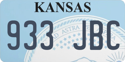KS license plate 933JBC