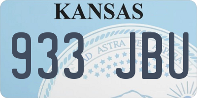 KS license plate 933JBU