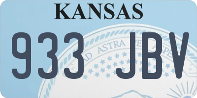 KS license plate 933JBV