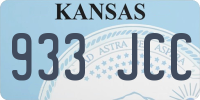 KS license plate 933JCC