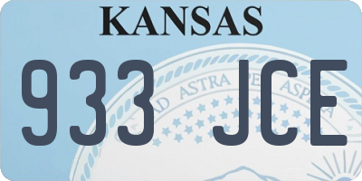 KS license plate 933JCE