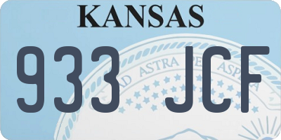 KS license plate 933JCF