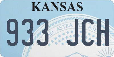 KS license plate 933JCH
