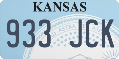 KS license plate 933JCK