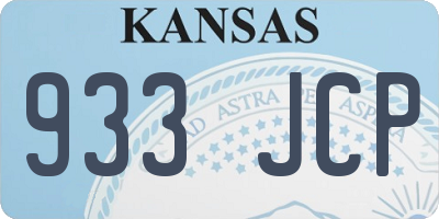 KS license plate 933JCP