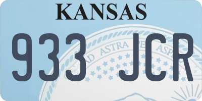 KS license plate 933JCR