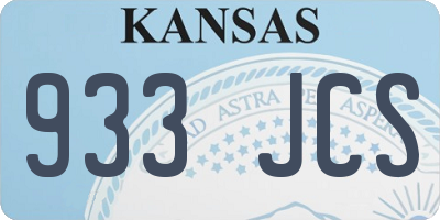 KS license plate 933JCS