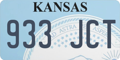 KS license plate 933JCT