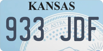 KS license plate 933JDF