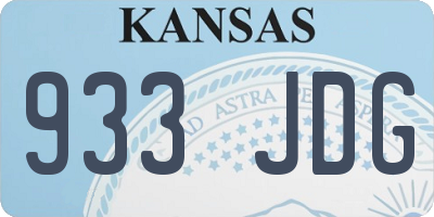 KS license plate 933JDG
