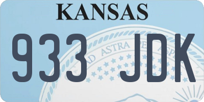 KS license plate 933JDK