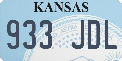 KS license plate 933JDL