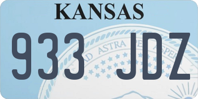 KS license plate 933JDZ