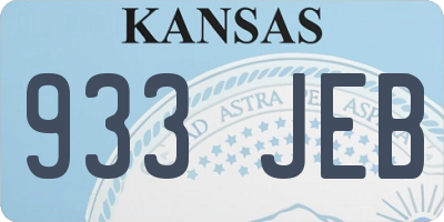 KS license plate 933JEB