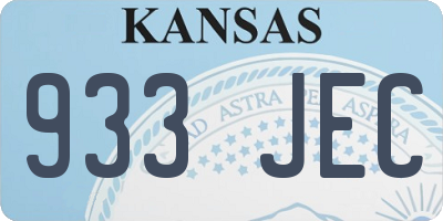 KS license plate 933JEC