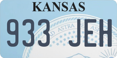 KS license plate 933JEH