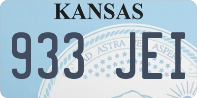 KS license plate 933JEI