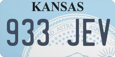 KS license plate 933JEV