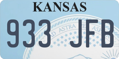 KS license plate 933JFB
