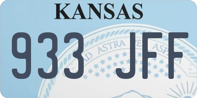 KS license plate 933JFF