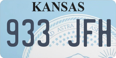 KS license plate 933JFH