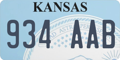 KS license plate 934AAB