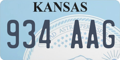 KS license plate 934AAG