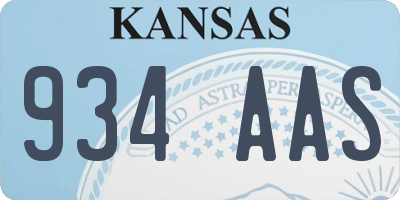 KS license plate 934AAS