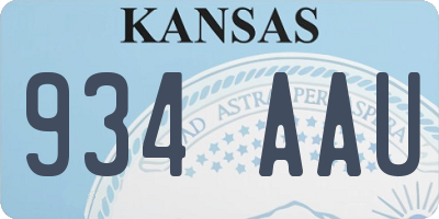 KS license plate 934AAU
