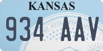 KS license plate 934AAV