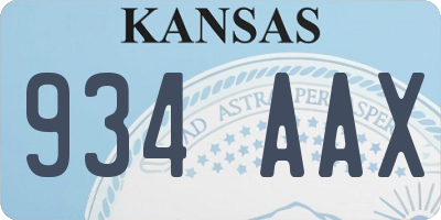 KS license plate 934AAX