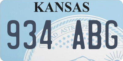KS license plate 934ABG