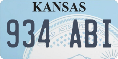 KS license plate 934ABI