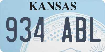 KS license plate 934ABL