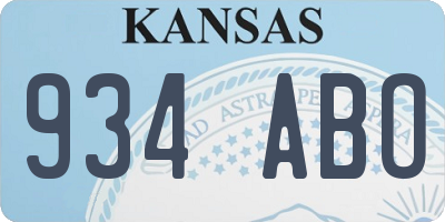KS license plate 934ABO