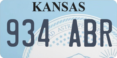 KS license plate 934ABR