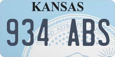 KS license plate 934ABS