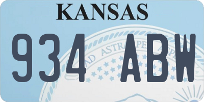 KS license plate 934ABW