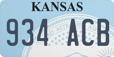 KS license plate 934ACB