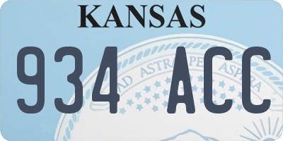 KS license plate 934ACC
