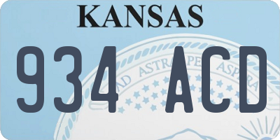 KS license plate 934ACD