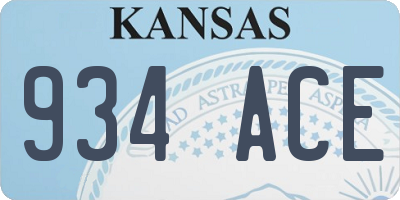 KS license plate 934ACE