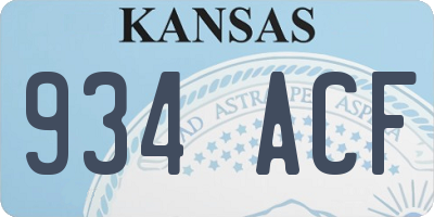KS license plate 934ACF