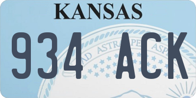 KS license plate 934ACK
