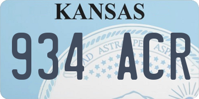 KS license plate 934ACR